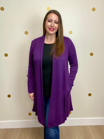 Eggplant Pocket Cardigan