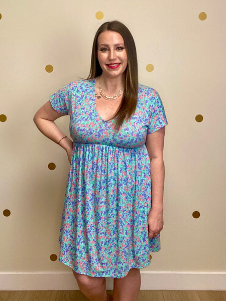 FINAL SALE Mint Floral Dress