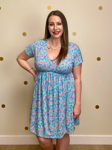 FINAL SALE Mint Floral Dress