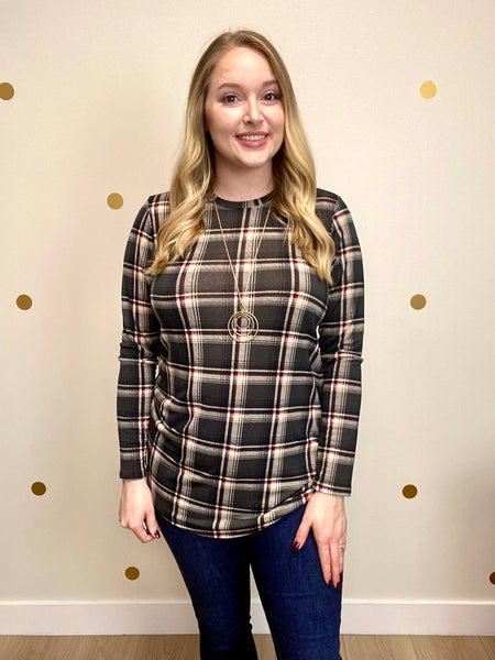 FINAL SALE Charcoal Plaid Tunic