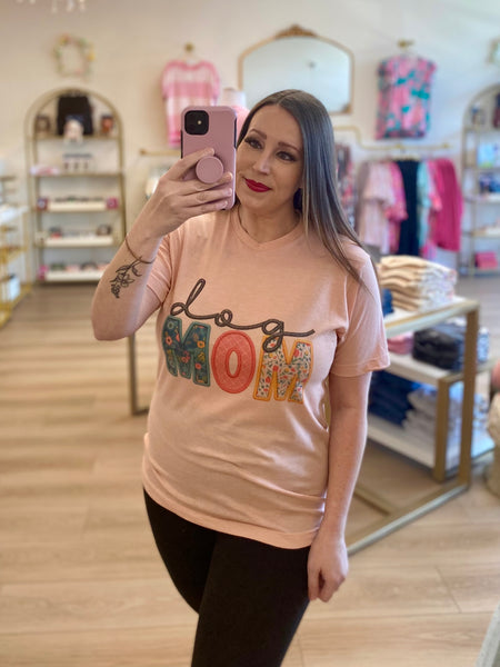 Peach Dog Mom Tee