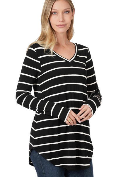 Deal of the Day Black & Ivory Striped Top