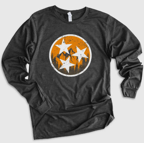 Heather Gray Tennessee Mountain Tristar Long Sleeve Tee