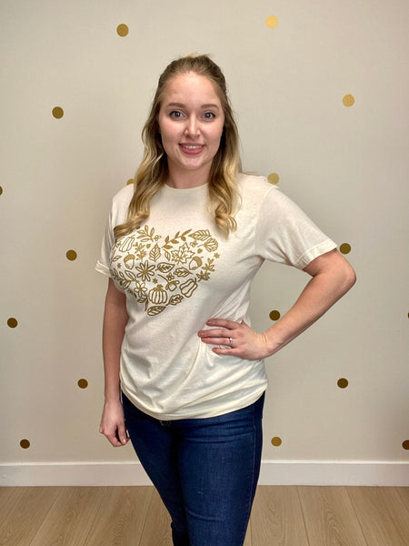 FINAL SALE Cream Fall Heart Tee