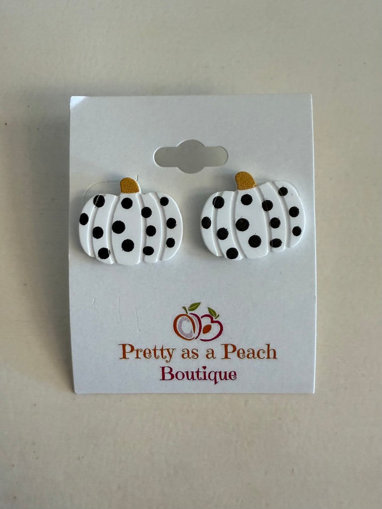 FINAL SALE Polka Dot Pumpkin Studs