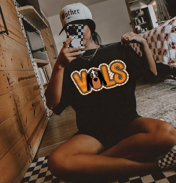 Black Vols Checkered Smokey Tee