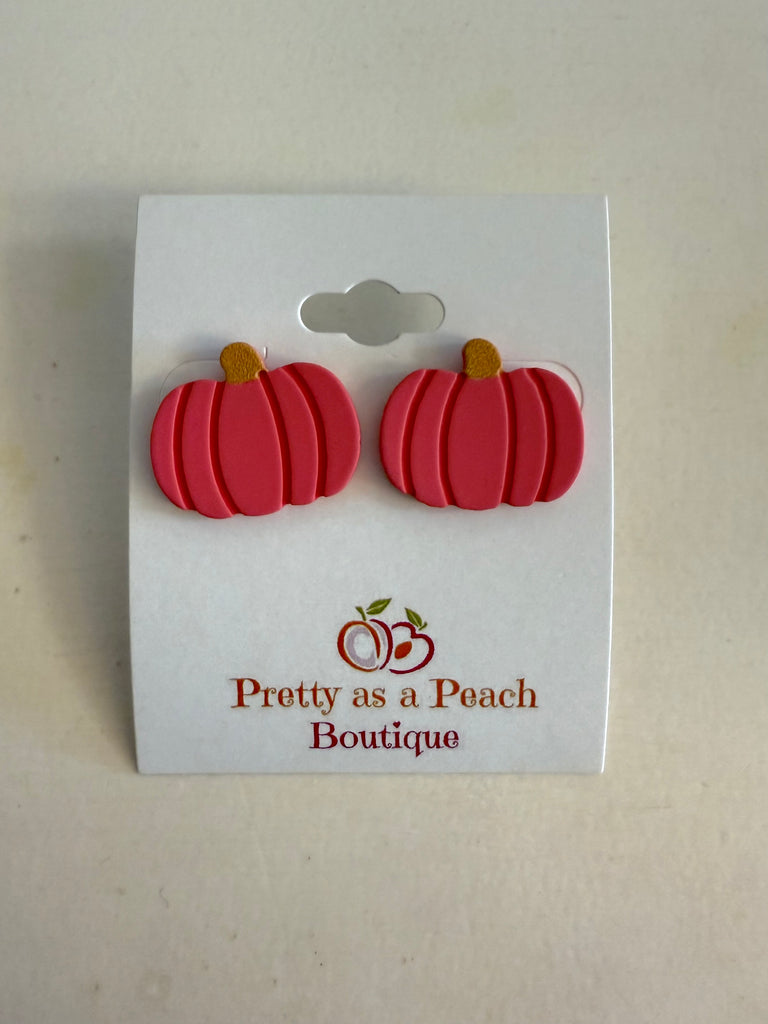 FINAL SALE Pink Pumpkin Studs