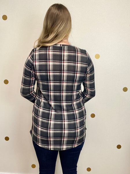 FINAL SALE Charcoal Plaid Tunic