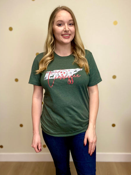 FINAL SALE Tennessee State Tristar Christmas Tee
