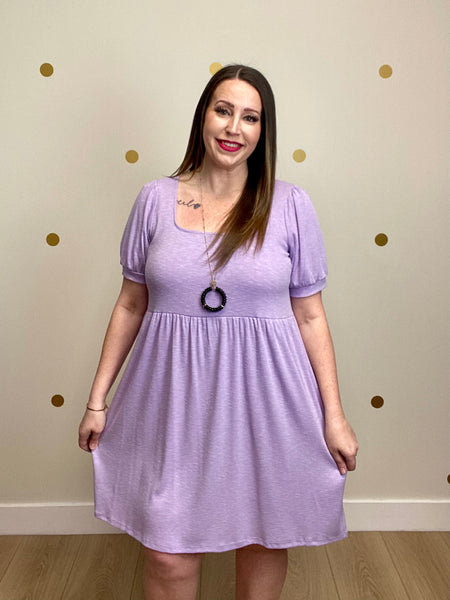FINAL SALE Lilac Two Toned Ribbed Dress