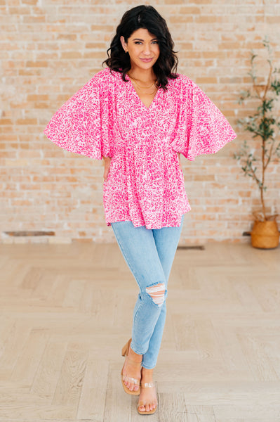 Pink Leopard Peplum Top - Online Only!