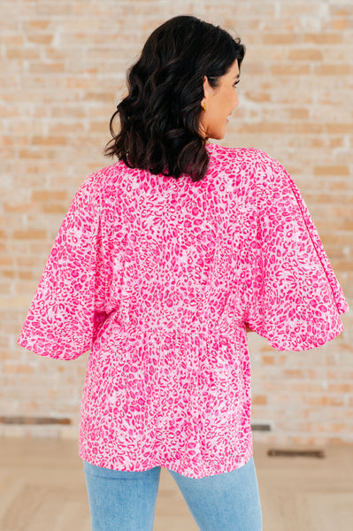 Pink Leopard Peplum Top - Online Only!