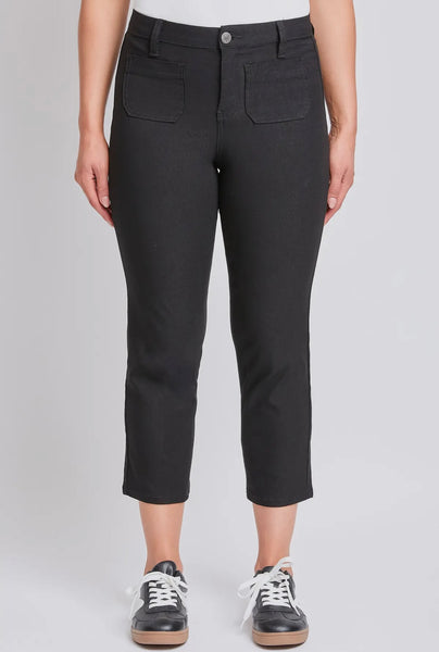 FINAL SALE Black Hyperstretch High Rise Crop Pant