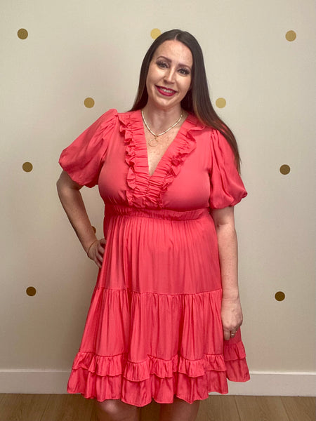 FINAL SALE Umgee Coral Tiered Dress