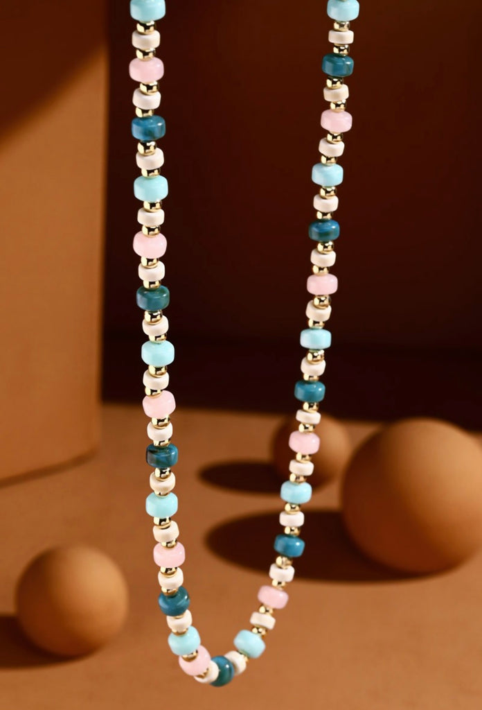 Blue Mix Beaded Necklace