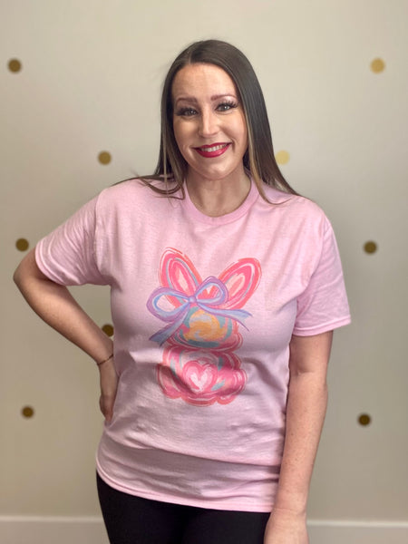 FINAL SALE Pink Multicolor Bunny Tee