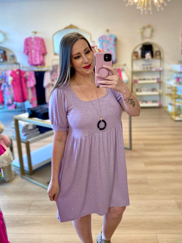 FINAL SALE Lilac Two Toned Ribbed Dress