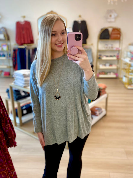 Sage Brushed Oversized Tunic