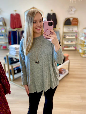 Sage Brushed Oversized Tunic