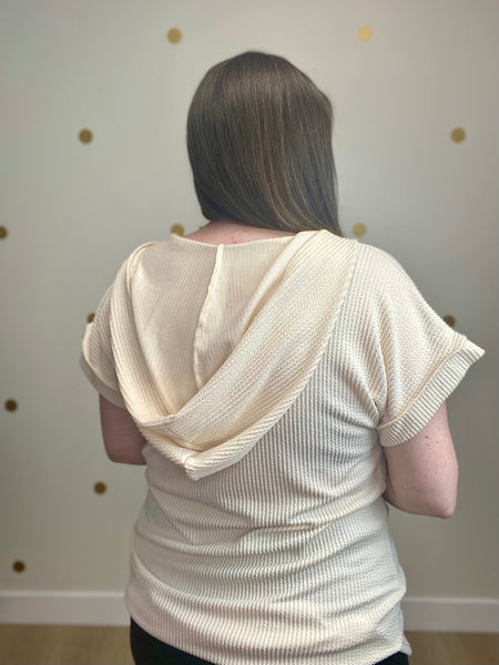 FINAL SALE Cream Hoodie Top