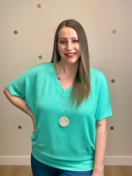 FINAL SALE Mint Textured Top