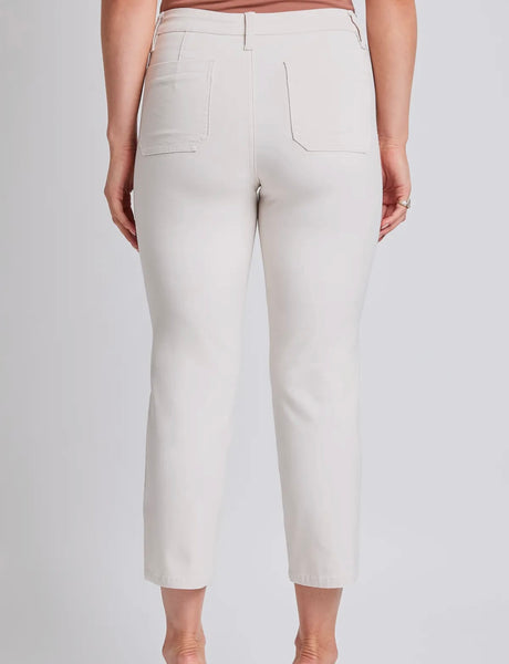 Cream Hyperstretch High Rise Crop Pant