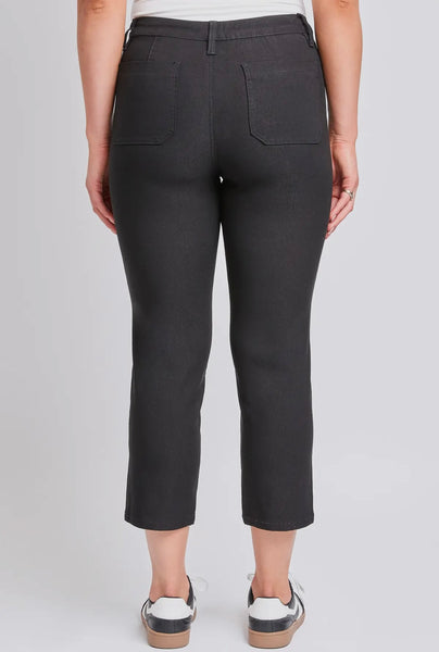 FINAL SALE Black Hyperstretch High Rise Crop Pant