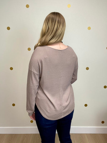 Taupe Waffle Top
