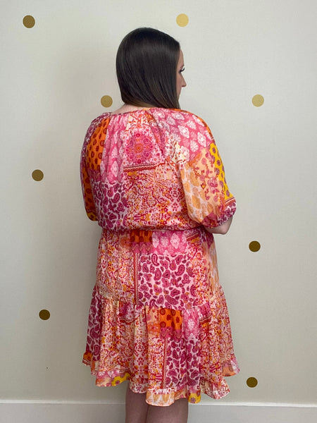 FINAL SALE Umgee Pink Multi Print Dress