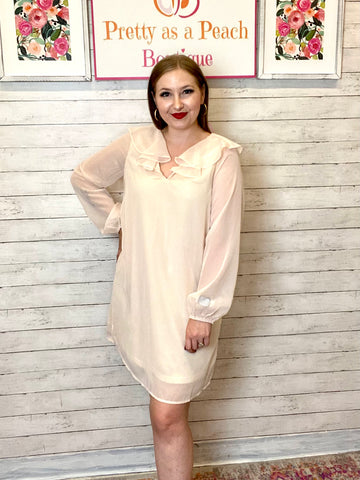 FINAL SALE Champagne Ruffle Dress