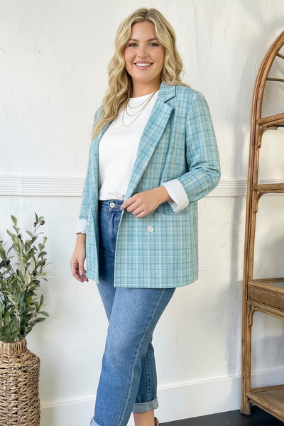 Mint To Be Plaid Blazer - Online Only!