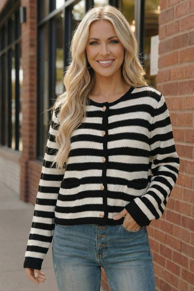 The Parisian Stripe Cardigan - Online Only!