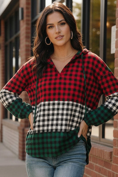 Holiday Cheer Check Hoodie - Online Only!
