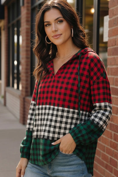 Holiday Cheer Check Hoodie - Online Only!