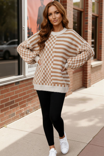 Cozy Crossroads Taupe Sweater - Online Only!