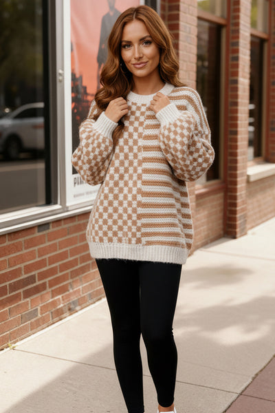 Cozy Crossroads Taupe Sweater - Online Only!
