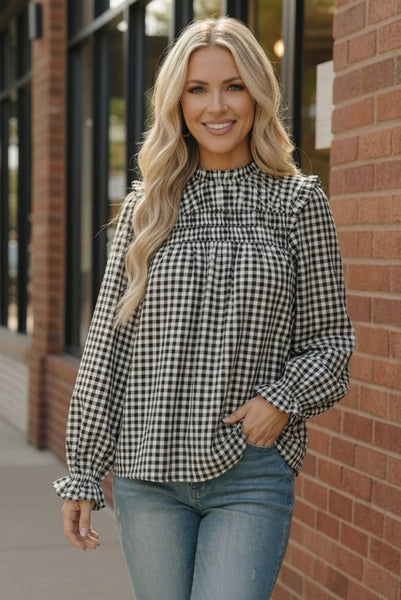 Wildwood Check White Smock - Online Only!