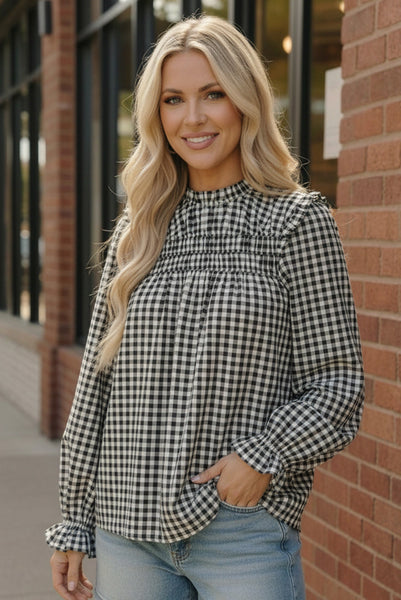 Wildwood Check White Smock - Online Only!