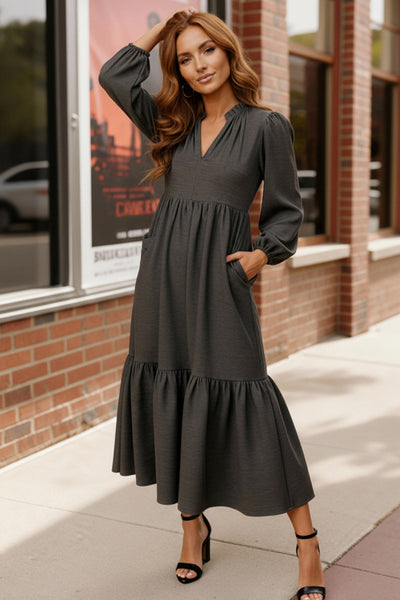 Slate Serenade Maxi Dress - Online Only!