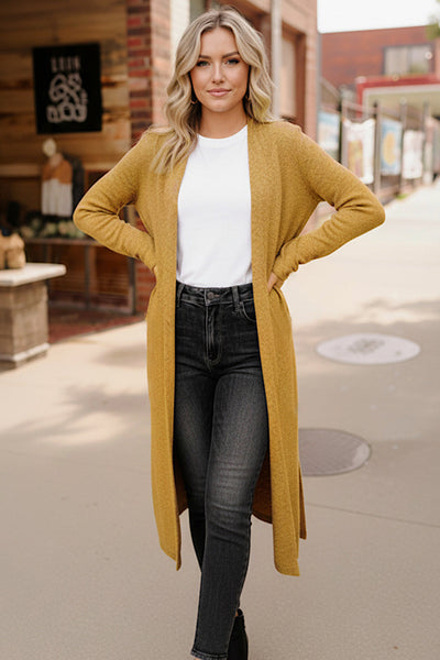 Honey Mustard Harvest Long Cardigan - Online Only!