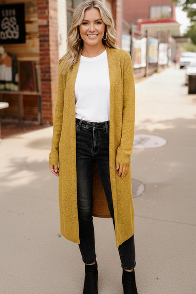 Honey Mustard Harvest Long Cardigan - Online Only!