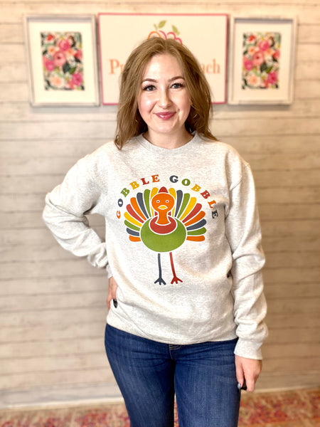 Multicolor Turkey Gobble Sweatshirt Final Sale