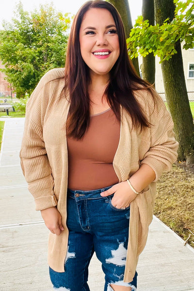 You Got This Oatmeal Striped Knit Open Cardigan - Online Only!
