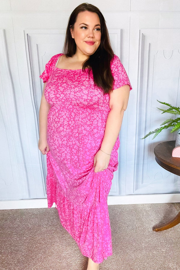 Perfectly You Fuchsia Ditzy Floral Fit & Flare Maxi Dress - Online Onl Pretty as a Peach Boutique Perfectly You Fuchsia Ditzy Floral Fit & Flare Maxi Dress - Online Onl Pretty as a Peach Boutique