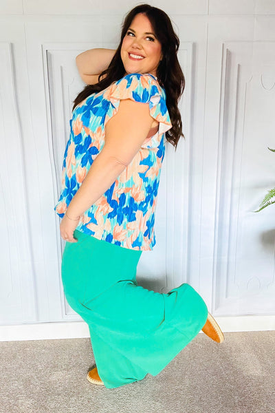 Just Dreaming Emerald Smocked Waist Palazzo Pants - Online Only!