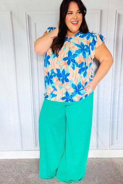 Just Dreaming Emerald Smocked Waist Palazzo Pants - Online Only!