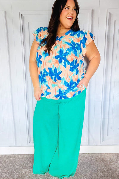 Just Dreaming Emerald Smocked Waist Palazzo Pants - Online Only!