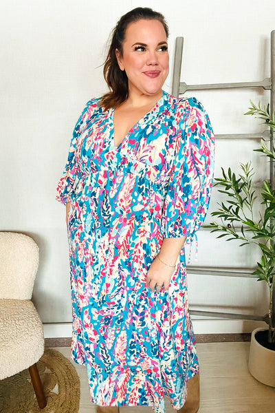 Star Struck Vintage Floral Midi Dress with Side Pockets - Online Only!