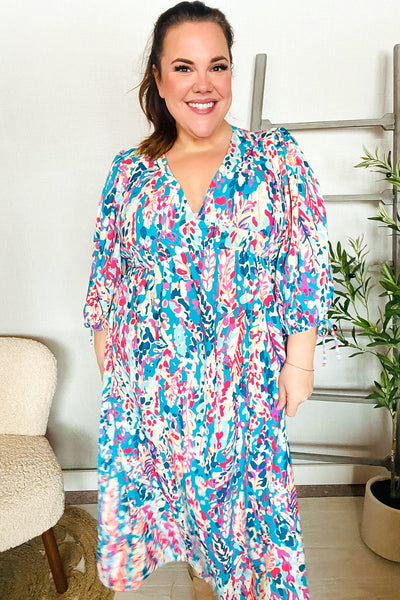 Star Struck Vintage Floral Midi Dress with Side Pockets - Online Only!