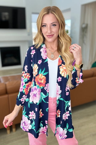 Navy and Lavender Bouquet Cardigan - Online Only!